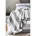 thumbnail image 5 of Ox Bay Gray Striped Cotton Throw Blanket, 50" x 60", 5 of 11