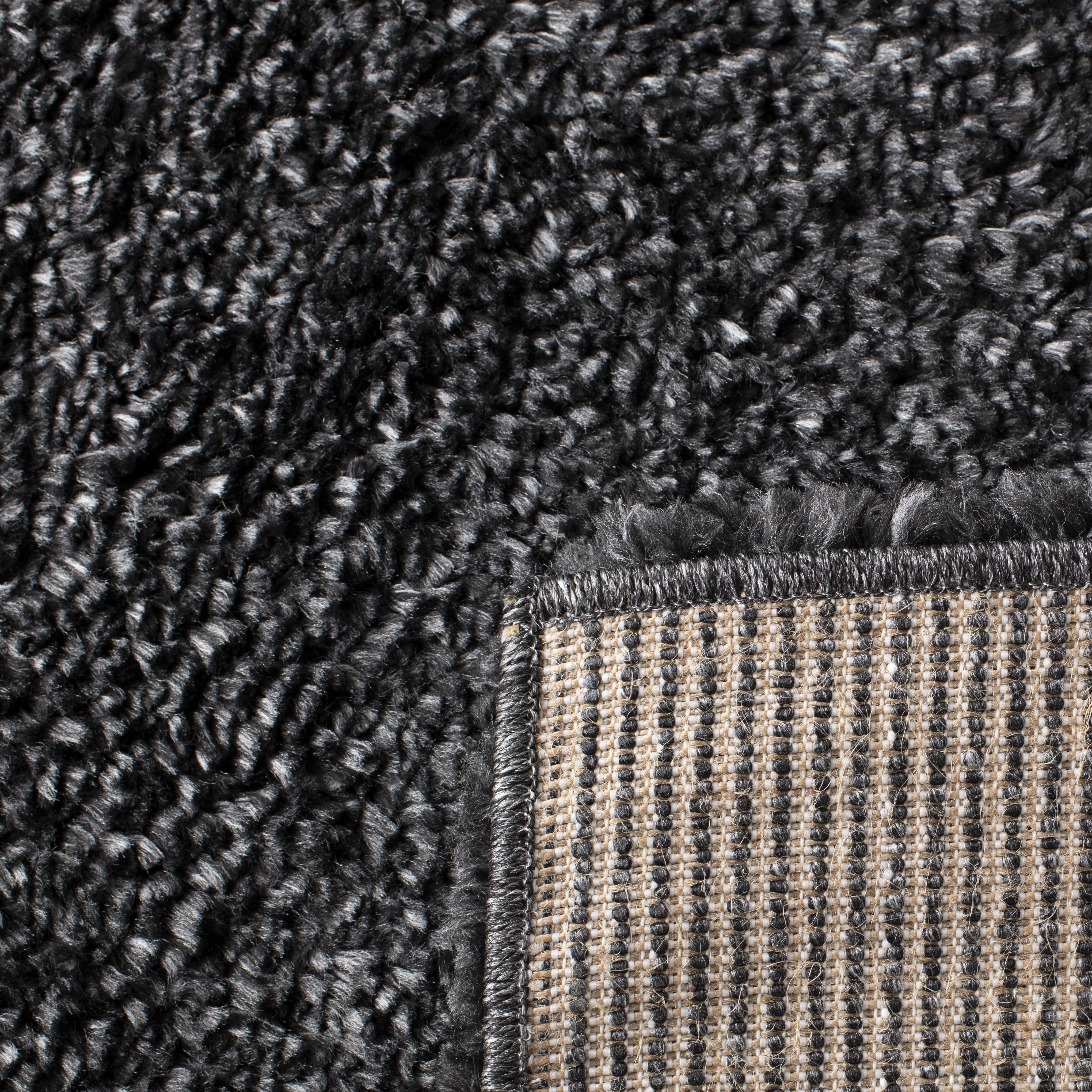 Safavieh August Carlene Solid Plush Shag Area Rug, Charcoal, 6' x 8'