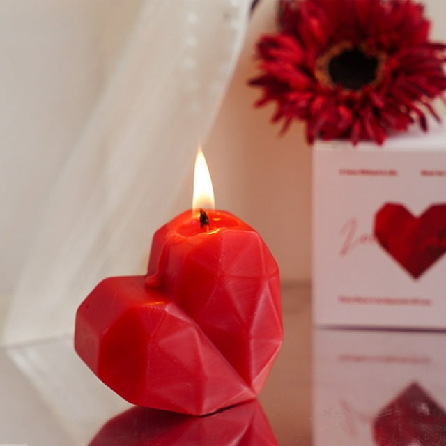 Decoraciones para San Valentín, adornos para San Valentín, regalos para San Valentín, velas aromáticas con ambiente rojo, recuerdos para bodas de San Valentín, velas aromáticas con forma de corazón.