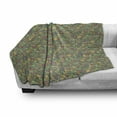 thumbnail image 3 of Acorn Soft Flannel Fleece Throw Blanket, Vintage Style Foliage Elements from Wilderness Organic Woodland Pattern Ornamental, Cozy Plush for Indoor and Outdoor Use, 50" x 70", Multicolor, by Ambesonne, 3 of 6