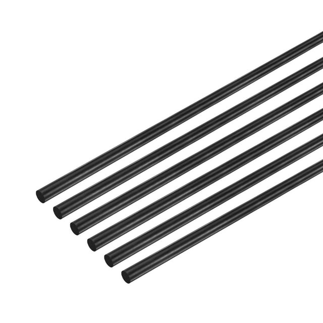 Uxcell 6-Pack Varillas de Fibra de Carbono, Longitud de 300mm Diámetro de 1.5mm Varilla Sólida de Fibra de Carbono Mate