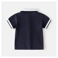 thumbnail image 4 of Little Boys Short Sleeve T-shirt polo shirt Half Sleeve Embroidered Top Navy,5-6T, 4 of 8