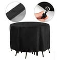 thumbnail image 3 of MYG Housse de Mobilier de Patio Rond Imperméable Housses de Protection pour Table Extérieure avec Cordon pour Ensemble de Mobilier de Jardin 230x110cm Noir, 3 of 6