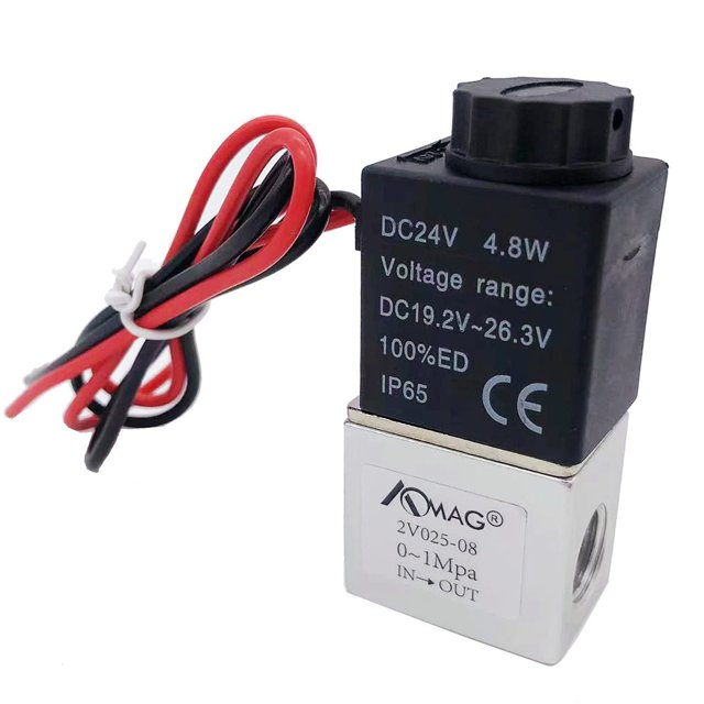 Electroválvula de aire eléctrica AOMAG de 2 vías, normalmente cerrada, 24 V