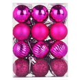thumbnail image 1 of Farfi 24pcs 3 cm bola de color del árbol de Navidad a prueba de rotura varios estilos de mini - escena de alto brillo chapada con plástico fiesta de Navidad decorada con bolas colgantes, 1 of 5