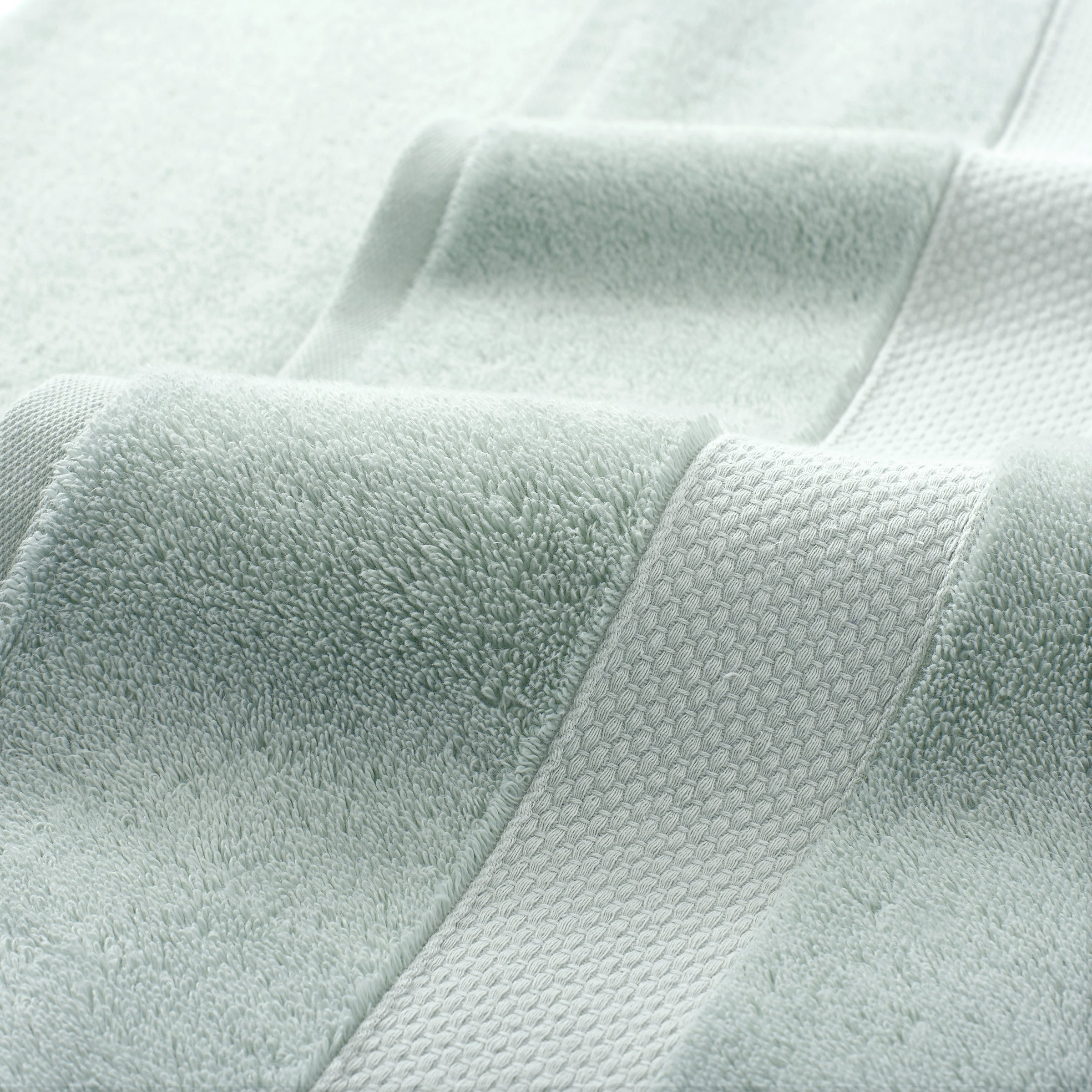 Aston & Arden Egyptian Cotton Bath Towels (2 Pack), 30x54, Jaquard Border, Green