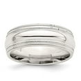 thumbnail image 6 of 925 Sterling Silver 7mm Comfort Fit Double Milgrain Band Ring Size 9, 6 of 6