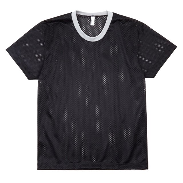 American Apparel - Camiseta de manga corta transpirable de tejido perforado Súper ligera Unisex Hombre Caballero - Verano (Negro / Plata)