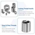 thumbnail image 5 of Uxcell 40pcs 3/8-16 UNC 2D Wire Thread Inserts 304 Stainless Steel Helical Type Repair Kit, 5 of 7
