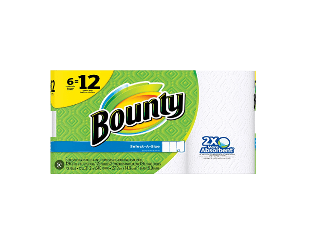Bounty SelectASize Paper Towels, White, 6 Double Rolls