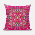 thumbnail image 3 of Amrita Sen Designs  26 x 26 in. Paisley Leaf Geo Duo Broadcloth Indoor & Outdoor Zippered Pillow - Hot Pink, 3 of 7