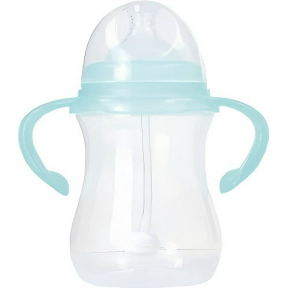 FineBuy Feeding bottles,Bottle with natural reaction nipple, wide neck bottle with handle, bottle gift set, transparent (8.8oz)