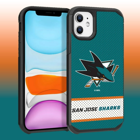 Apple iPhone 11 - NHL Licensed San Jose Sharks Team Logo on Jersey Textured Dual Layer Case