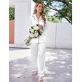 thumbnail image 5 of Ekouaer Satin Pajama Set for Women Silky Sleepwear Long Sleeve Top and Pants Button Down Pjs Lounge Set, 5 of 6