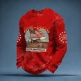 thumbnail image 2 of Curuila Mens 250 Anniversary Usa Shirt Crew Neck Long Sleeve Print Patriotic Comfortnable Tee Red Size M, 2 of 3