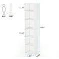 thumbnail image 4 of Tribesigns 70.9" Narrow Tall Bookcase, White Cube Corner Bookshelf with Storage for Home Office, 4 of 7