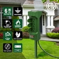 thumbnail image 4 of Outdoor Power Stake Timer, Kasonic 6 Grounded Outlets Mechanical Timer for Yard&Garden; ETL Certified Yard Power Stake, with 6 ft Outdoor Extension Cord & Weatherproof Safety Cover- Green, 4 of 5