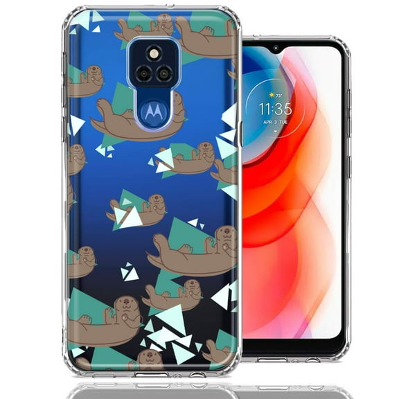 MUNDAZE For Motorola Moto G Play 2021 Cute Otter Design Double Layer Phone Case Cover
