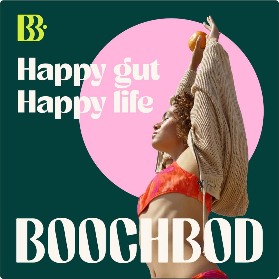 BoochBod - Probiotic Kombucha Gummy - Prebiotics, Probiotics, Postbiotics, Fiber Supplement, Slippery Elm, Dandelion Root, for Bloating, Gut Health - For Women and Men - Lemon Lime