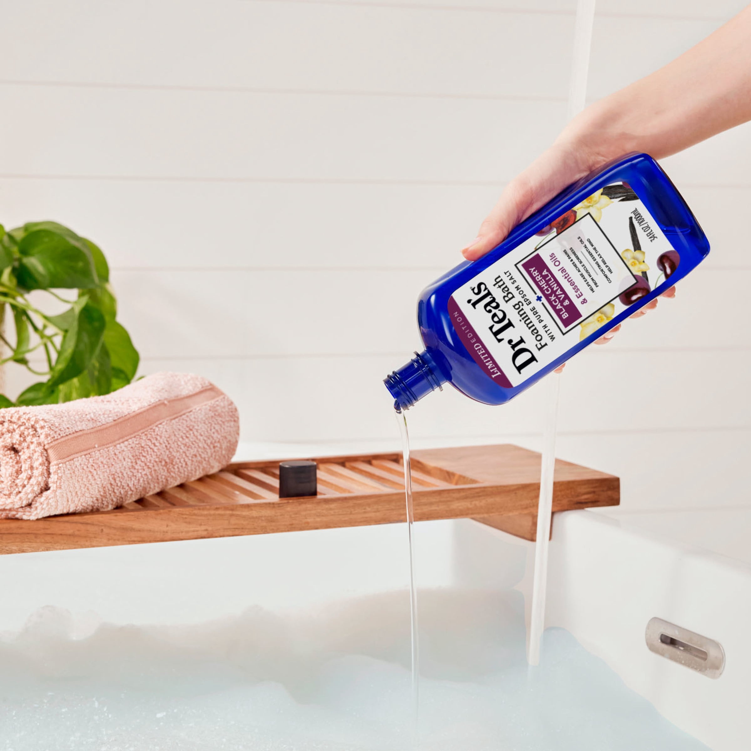 Dr Teal's Black Cherry & Vanilla Foaming Bath with Pure Epsom Salt & Essential Oils, 34 fl. oz.