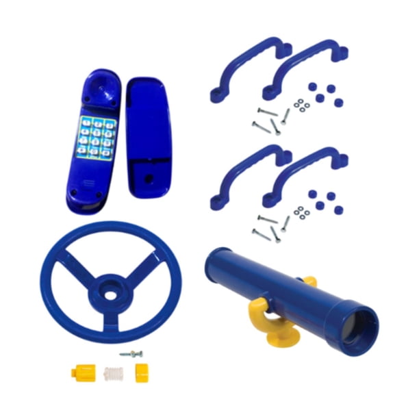 Accesorios de juegos infantiles, juego de exterior para patio trasero, casa de juegos, columpio Azul