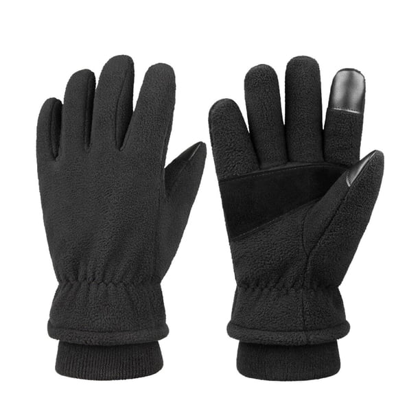 Cateissary Guantes completos cálidos de invierno impermeables a prueba de viento negro pantalla táctil resistente a desgarros calentador de manos mitones Suministros térmicos METRO Cateissary HA070834-02