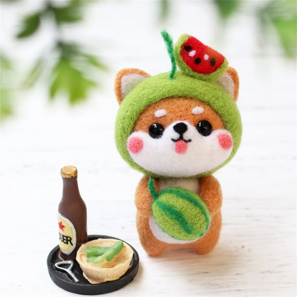 PVCS Cute Dog Pattern Handmade DIY Poke Wool Felts Material Production Package for Kids