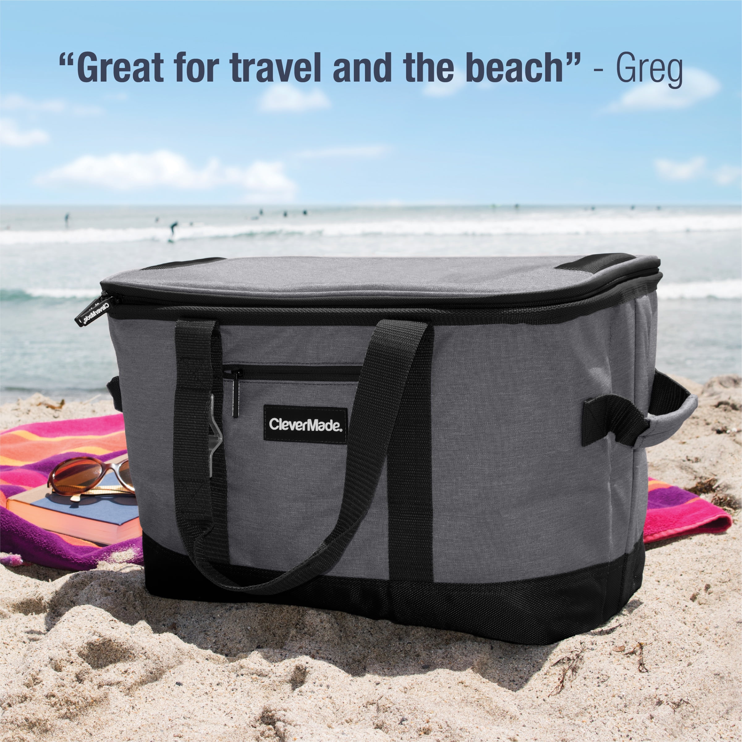 CleverMade Tahoe Collapsible Cooler Bag, 50 Can - Structured, Leakproof  Coolers for Travel with Built-In Bottle Opener - Soft-Sided, Insulated  Camping