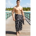 thumbnail image 3 of HAPPY BAY Men's Pareo Standard Vacation Sarong Full Beach Wrap One Size Jet, Floral Summer Vacation Aloha, 3 of 5