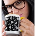 thumbnail image 2 of 3drose, Glitter Hearts Silver, 11oz Two-tone Yellow Mug, 2 of 6