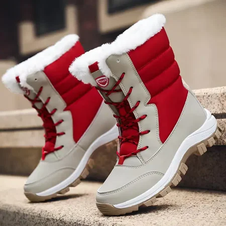 

Women‘s Outdoor Winter Warm Fleece Snow Boots Mid Calf Lace Up Hiking Boots Women‘s Footwear