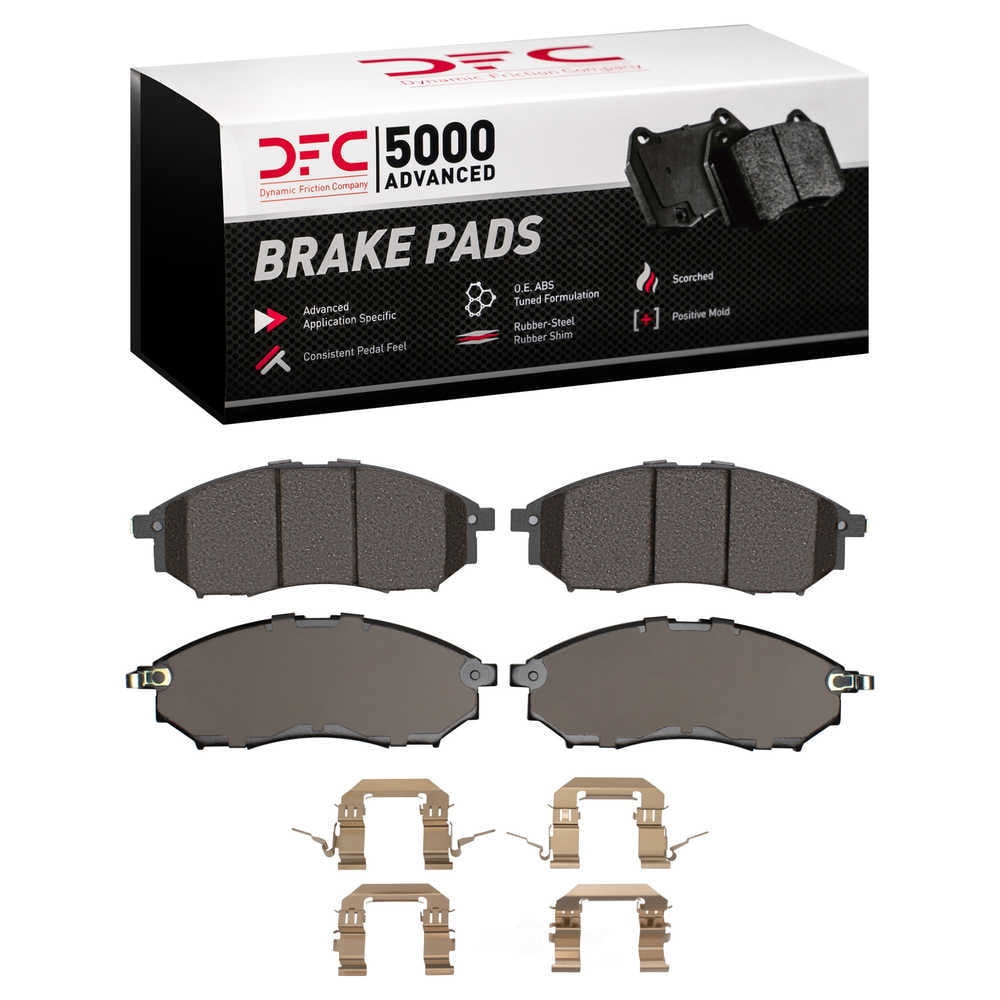 Dynamic Friction Company 1552-0888-01 DFC 5000 Advanced Brake Pads - Ceramic and Hardware Kit - OE