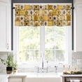 thumbnail image 5 of Farmhouse Valances for Windows Sunflower Gnome Bee Star Yellow Buffalo Plaid Patchwork Rod Pocket Curtain Valance Window Treatment Short Curtains for Kitchen Living Room, 42"x18", 5 of 5