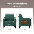 thumbnail image 3 of EOP Modern Upholstered Armchairs Set of 2, Linen Fabric Accent Chairs with 2 Side Pockets, Living Room Chairs with Foldable Table, Comfy Reading Chairs for Bedroom, Green, 3 of 9