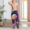 thumbnail image 2 of Fuzoiu Planet Pastel Galaxy Print Men's Pajama Pants,Lounge Pants for Men,Lounge PJ Bottoms,Sleepwear Pants with Drawstring Pockets -X-Large, 2 of 6