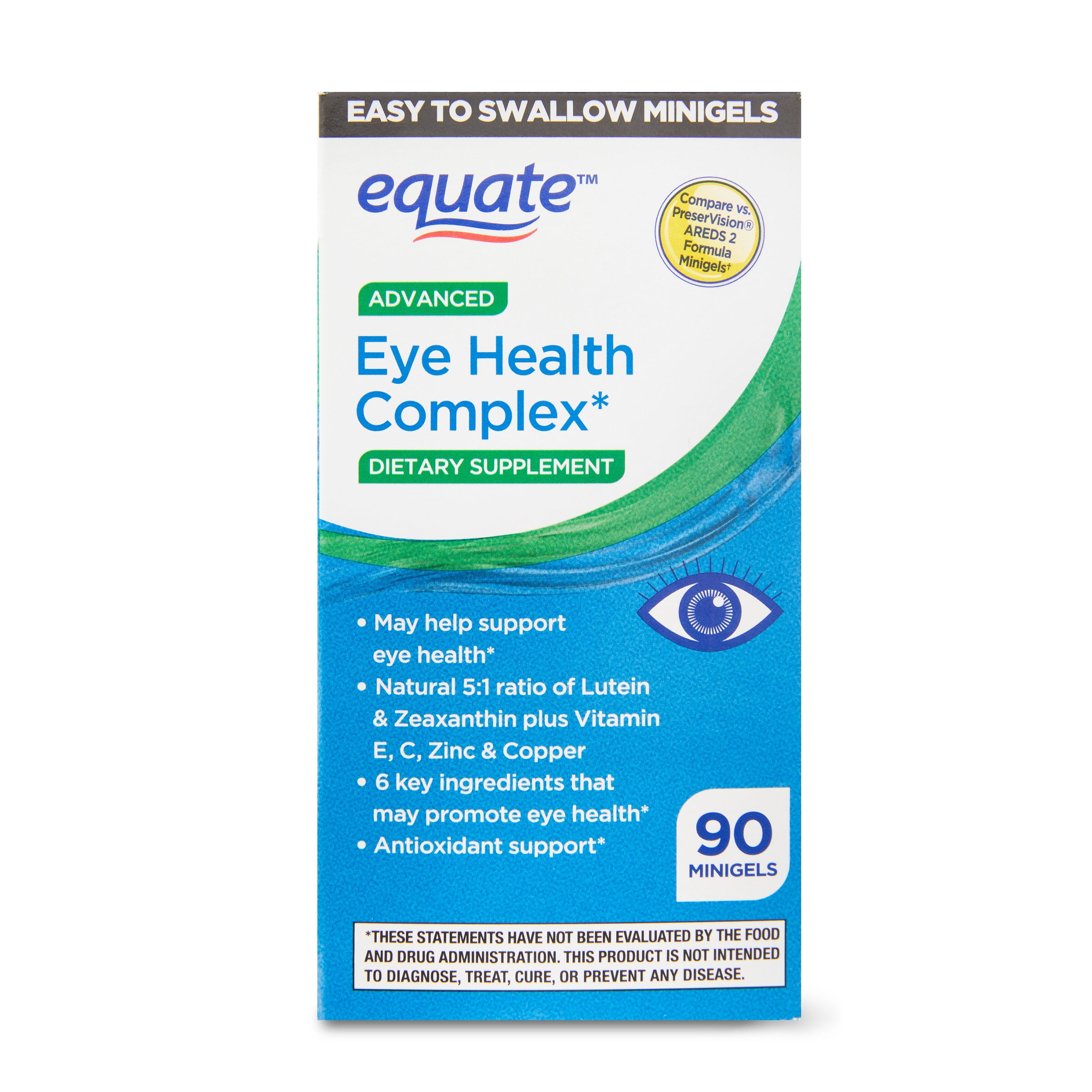 Equate Advanced Eye Health Complex Minigels Dietary Supplement, 90