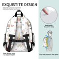 thumbnail image 5 of Unicorn and Butterfly White Pattern Backpack for School, Cute School Bag with Adjustable Shoulder Straps and Padded Back, 15.25"x11.5"x5.25", 5 of 5