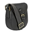 thumbnail image 2 of Hidesign Petra Leather Crossbody Bag with Saddle Shape and Faux Buckle Closure & Adjustable Shoulder Strap - size (9"L x 8"H x 2"W), 2 of 6