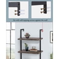 thumbnail image 2 of FDW 4-Shelf Bookcase Open Wall Mount Ladder Bookshelf with Industrial Metal Frame For Home Office Study, 60-inch, 2 of 7