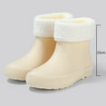 thumbnail image 5 of KEGIRLOM Women's Short-Top Rain Boots With Removable Covers Waterproof Comfortable Height-Increasing Heel For Fall And Winter. Beige Size 4.5, 5 of 7