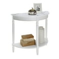 thumbnail image 3 of Convenience Concepts French Country Half-Round Entryway Table with Shelf, White Faux Marble/White, 3 of 5