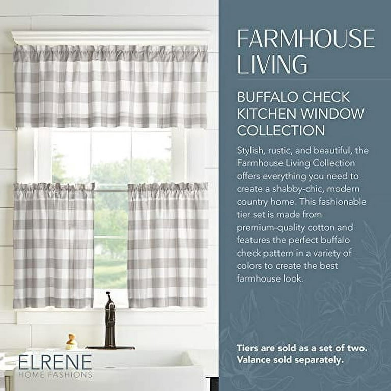Elrene Farmhouse Living Buffalo Check Pot Holder Pair - Tan/White