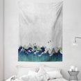 thumbnail image 1 of Japanese Wave Tapestry, Aquatic Swirls Birds of Ocean Ukiyo-e Style Artwork Greyscale Background, Wall Hanging for Bedroom Living Room Dorm Decor, 60W X 80L Inches, Grey Blue Cream, by Ambesonne, 1 of 2