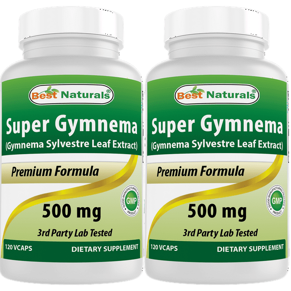 2 Pack Best Naturals Gymnema Sylvestre Leaf Extract 500 mg 120 Vegetarian Capsules