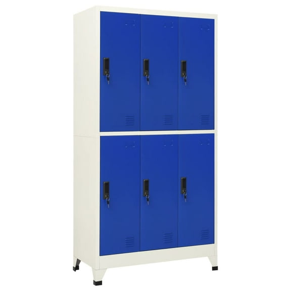 vidaXL Locker Cabinet Gray and Blue 35.4"x17.7"x70.9" Steel