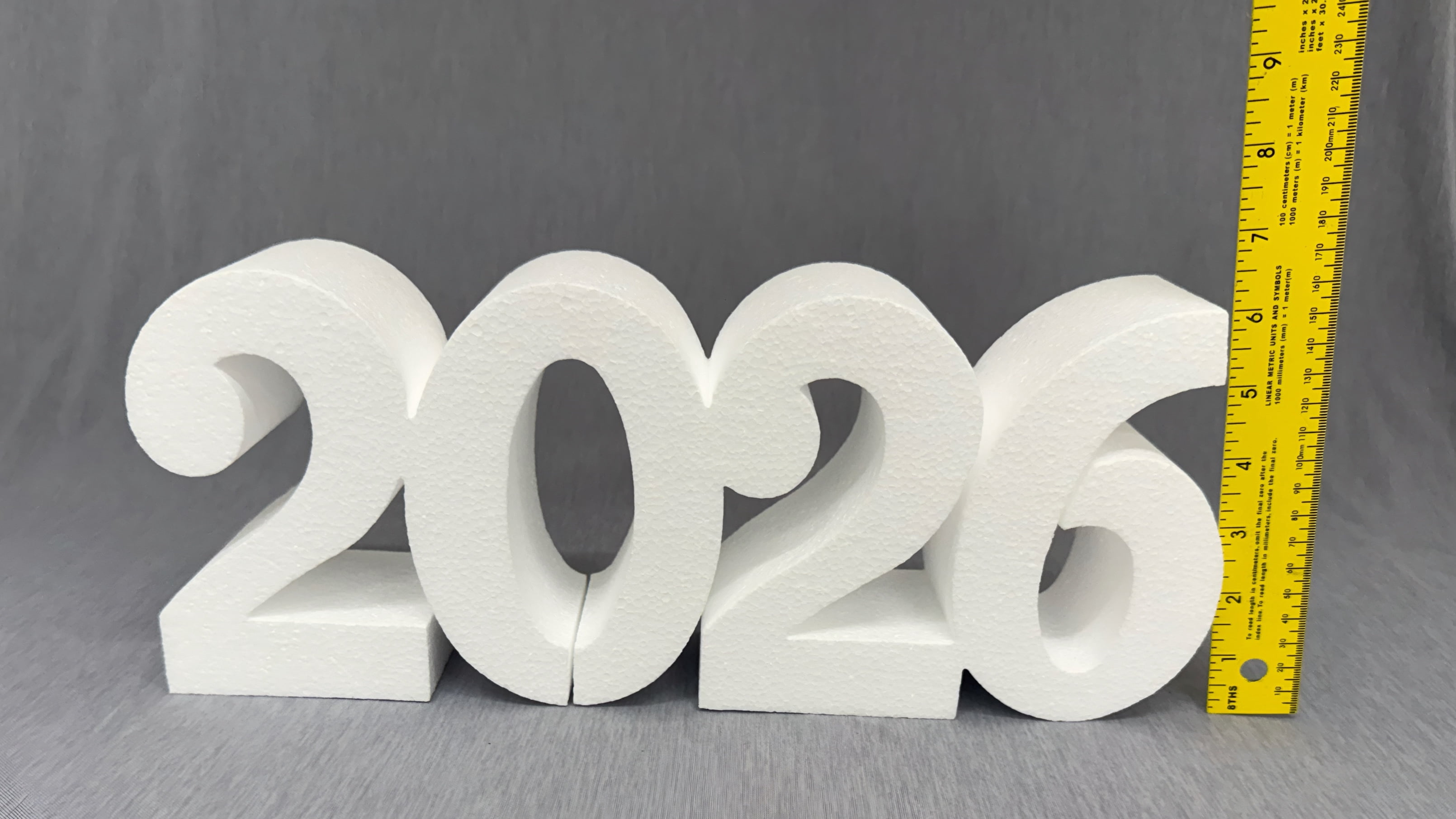 CalCastle Craft "2026" Jumbo White Foam Numbers New Year Birthday Graduation(Jumbo)