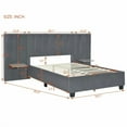 thumbnail image 6 of DreamBuck Platform Bed, Full Size Platform Bed with Oversized Wingback Headboard, Velvet Upholstered Platform Bed Frame for Bedroom, Has Wooden Strips Support, No Box Spring Needed, Noise Free, 6 of 9