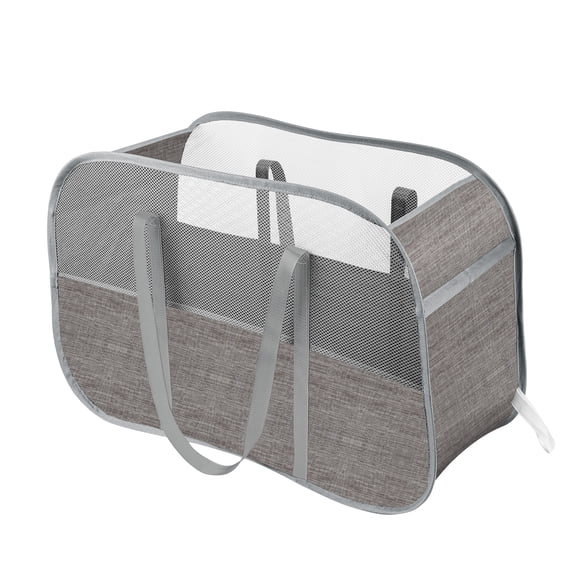 82L Grey Foldable Pop Up Laundry Hamper, Collapsible Laundry Basket with Easy Carry Handles, Tear-proof for Home Use