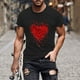 thumbnail image 5 of Camisetas de Manga Larga para Hombres, Camiseta de Manga Corta de Fitness de Impresión Del Día de San Valentín, Mezcla de Algodón Casual, 5 of 8