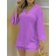 thumbnail image 2 of Conjunto de mujer Blusa de manga larga casual amarilla y pantalón corto Conjunto de dos piezas, 2 of 4